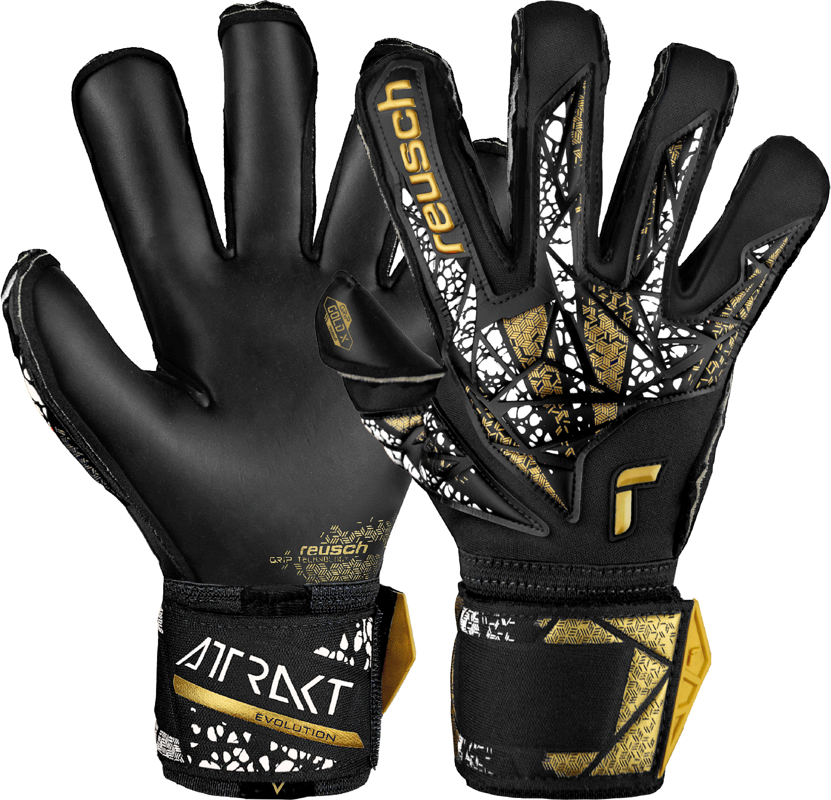 Torwarthandschuhe Reusch Attrakt Gold X Evolution Cut Finger Support Goalkeeper Gloves